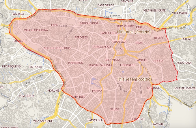 Mapa do rodízio municipal suspenso a partir desta terça