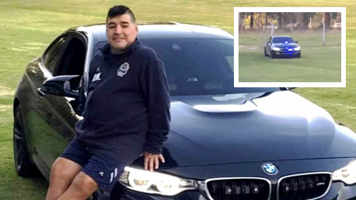 Morre Maradona: o craque em seu BMW M4 Coupé avaliado em R$ 1 milhão e equipado com sirene