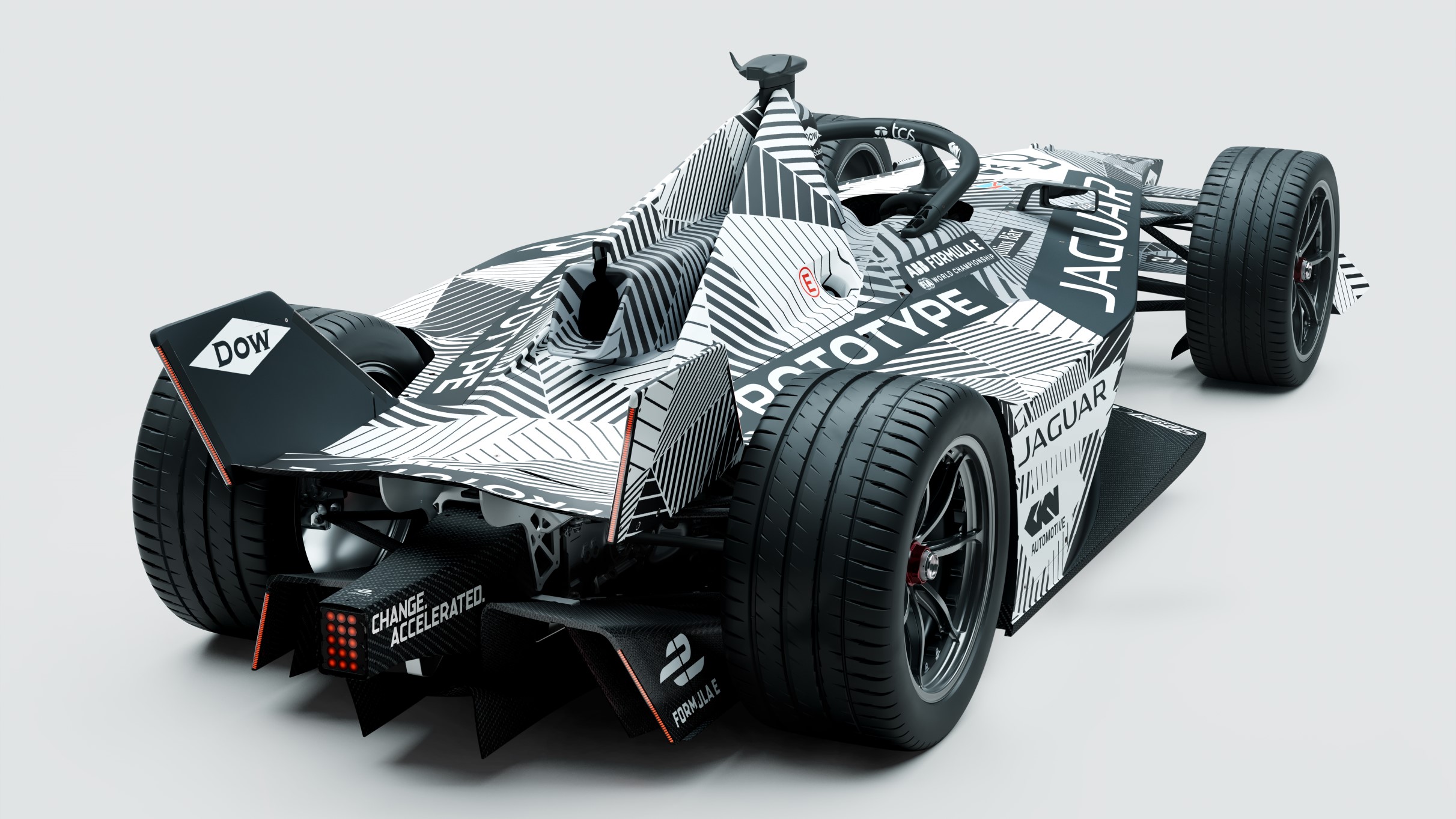Carro de corrida de equipe Jaguar Racing I-Type 5, temporada 2020