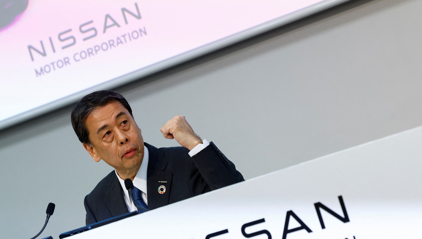 O CEO da Nissan Motor Co., Makoto Uchida, participa de uma coletiva de imprensa na sede da empresa em Yokohama, Japão, em 13 de fevereiro de 2025