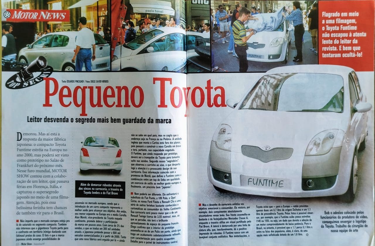 Como o Toyota Yaris, um segredo mundial à época, foi desvendado pela Motor Show