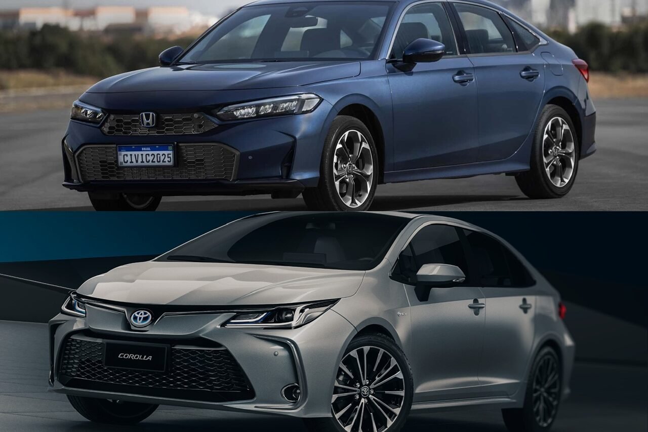 Honda Civic eHEV x Toyota Corolla Hybrid: quem vence a briga de sedans híbridos?