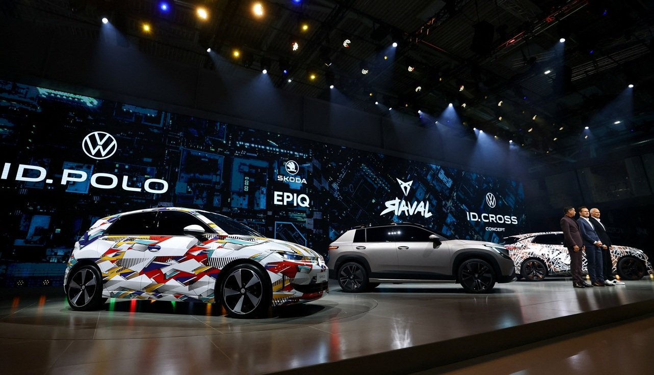 A Volkswagen realiza uma prévia para a imprensa antes do Salão do Automóvel de Munique, em Munique, Alemanha, em 7 de setembro de 2025