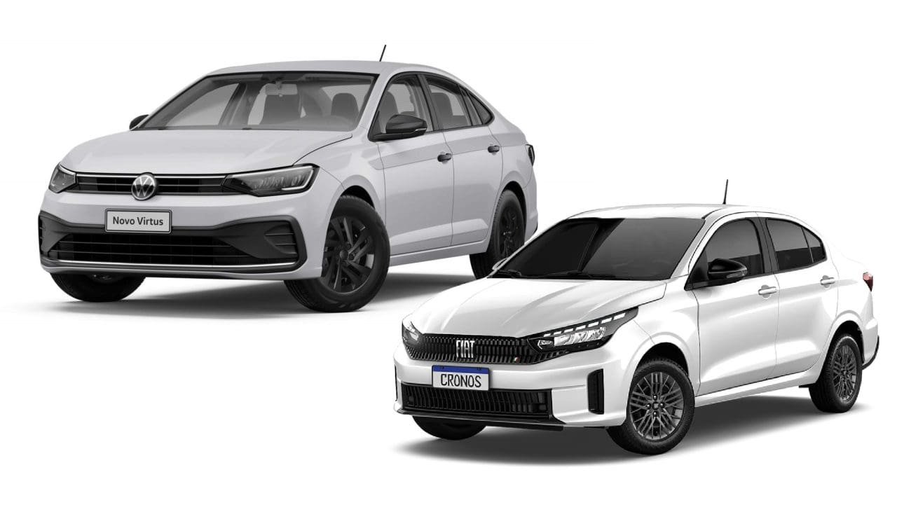 Fiat Cronos Drive 1.3 vs. VW Virtus Sense TSI: qual o melhor na faixa dos R$ 112 mil?