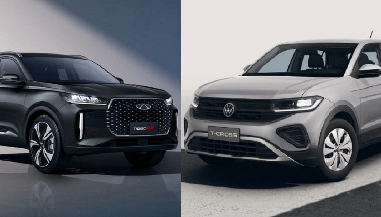 Caoa-Chery Tiggo 5X Sport 2027 e VW T-Cross Sense - Foto: divulgação