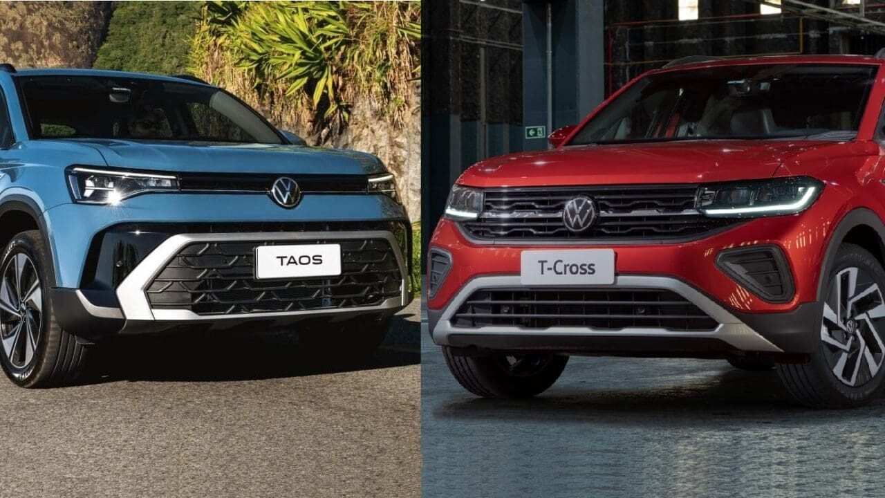 VW Taos Comfortline 2026 e VW T-Cross Highline 2026 - Foto: divulgação