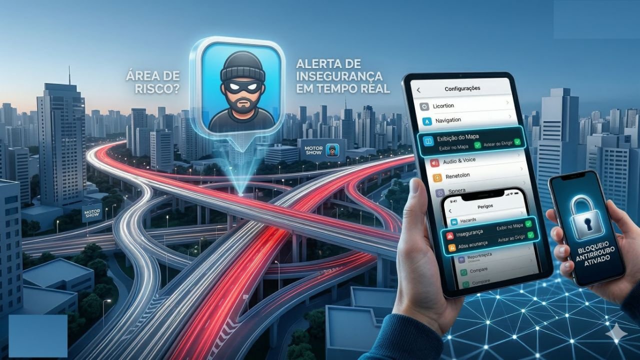 Infográfico sobre o alerta de insegurança do Waze bloqueio antirroubo Android