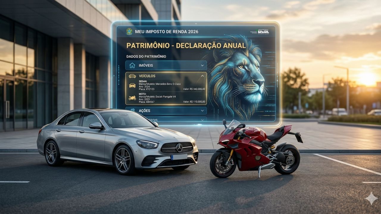 Declaração de carros e motos no Imposto de Renda 2026 online