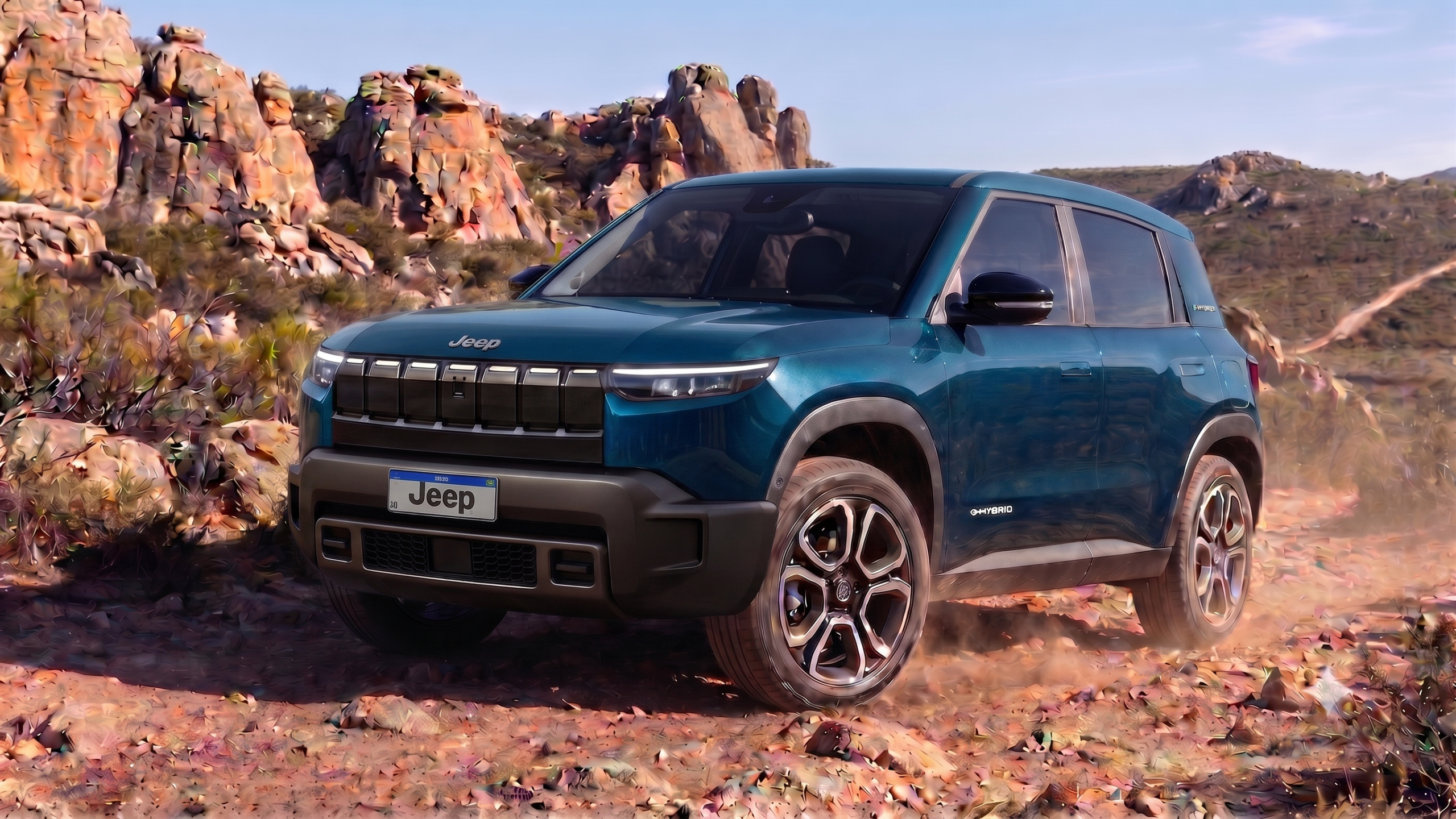 Projeção da nova geração do Jeep Renegade (Ilustração: Gemini)
